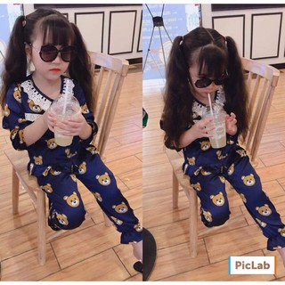 Bộ Pijama Lụa cho Bé Gái