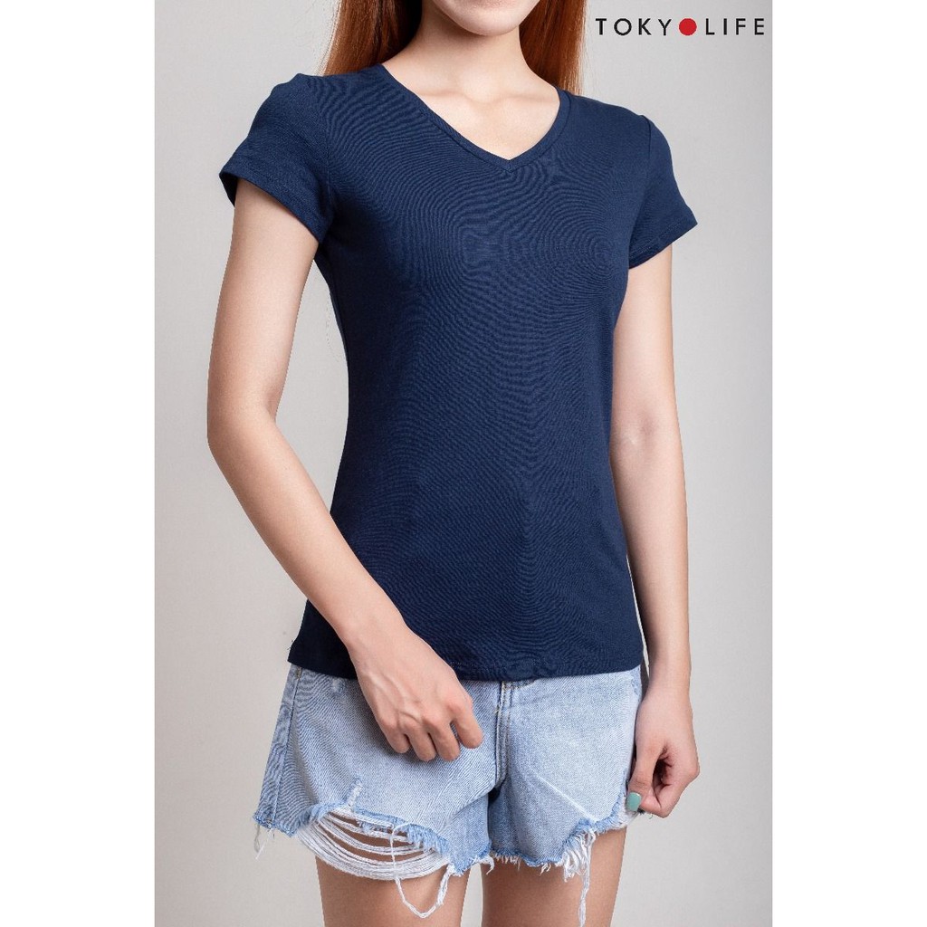 Áo T-Shirt Nữ TOKYOLIFE cổ tim G1/I9TSH500G