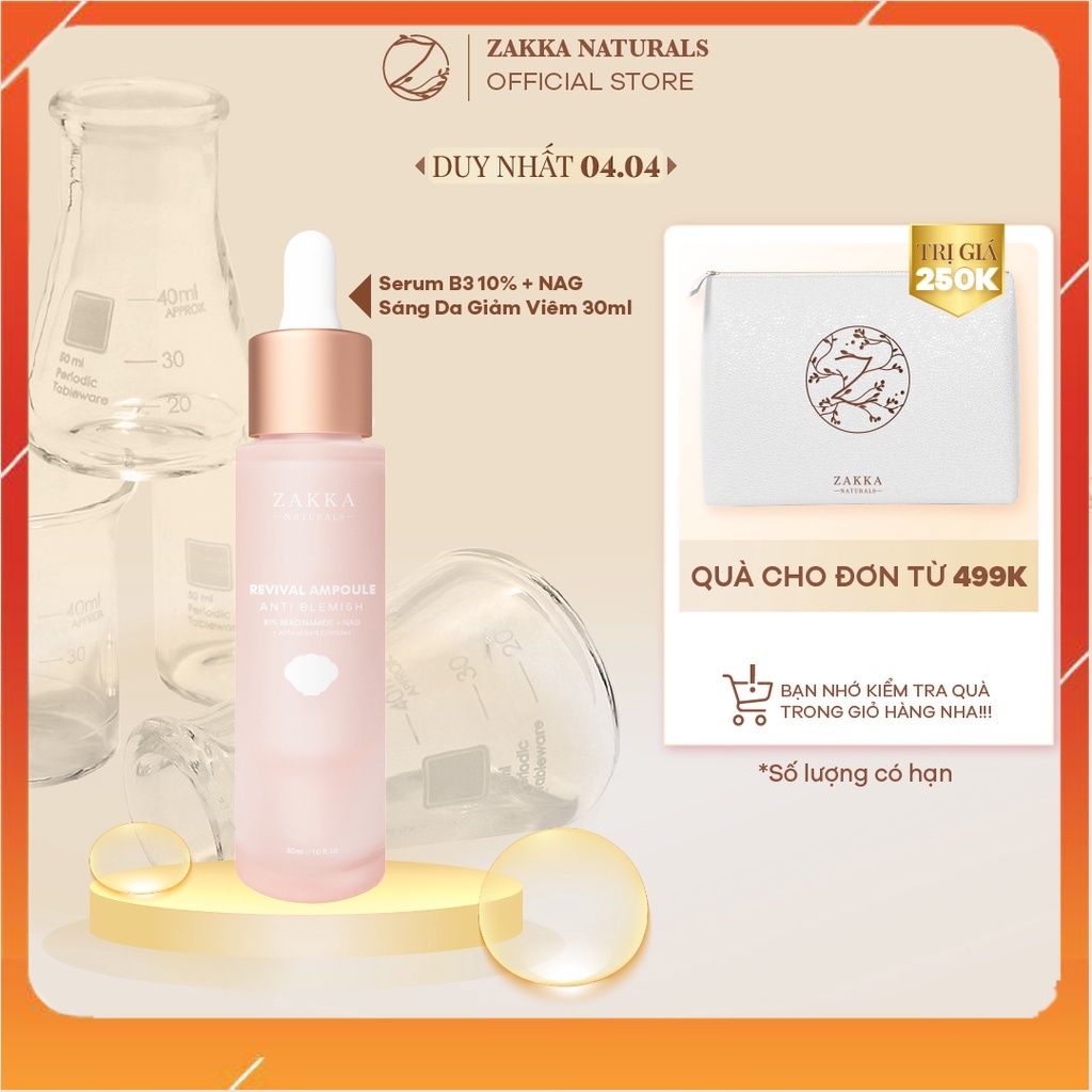 Tinh chất  B3 Zakka Naturals Revival Ampoule Anti Blemish 10% Niacinamide + NAG 30ml