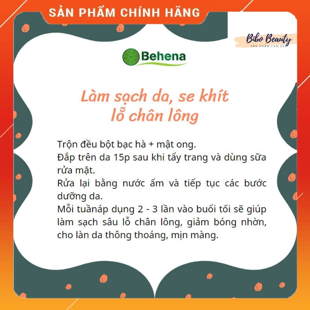 Bột bạc hà nguyên chất Behena - Làm đẹp, The mát