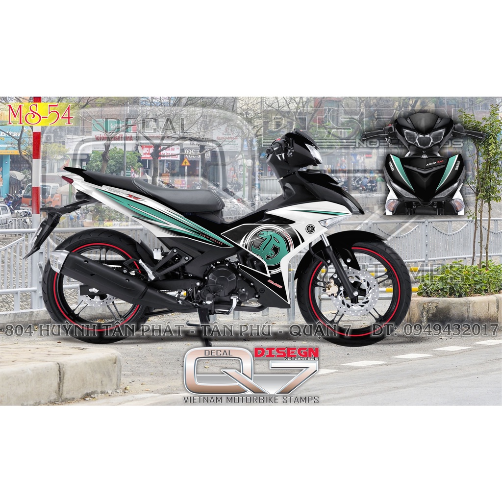 TEM RỜI EXCITER 150 LC XANH TRẮNG ĐEN