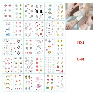 Bộ 30 miếng dán, hình xăm HX1