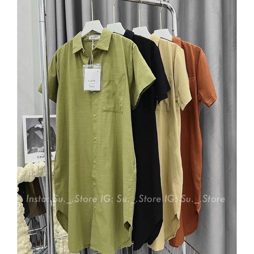 Váy sơ mi dáng dài túi ngực V628 SUSTORE | BigBuy360 - bigbuy360.vn