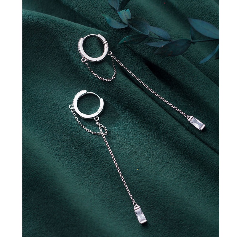 Bông Tai Mạ Bạc 925 Dáng Dài Không Gây Dị Ứng Thời Trang Dự Tiệc Cưới Dành Cho Nữ