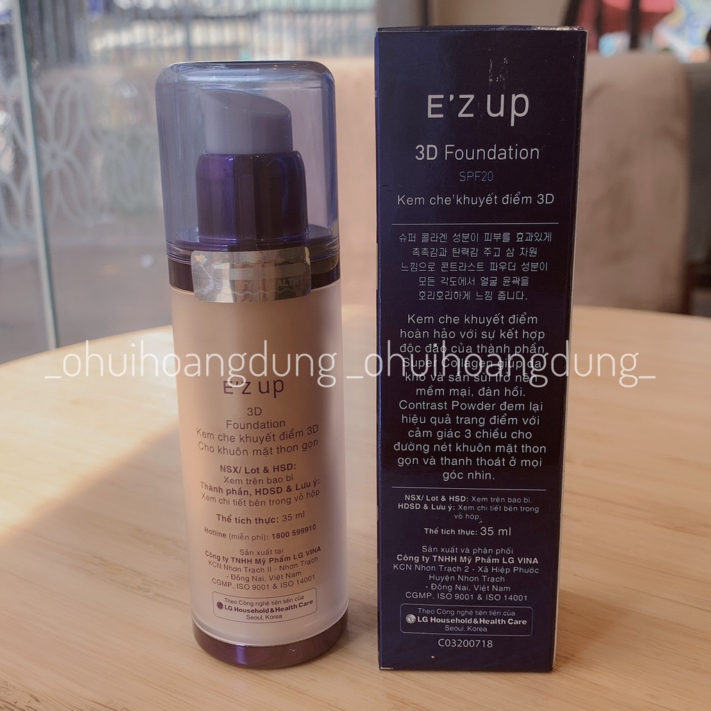 Kem nền che khuyết điểm Ezup 3D #21 Natural Make Up Base SPF20 35ml