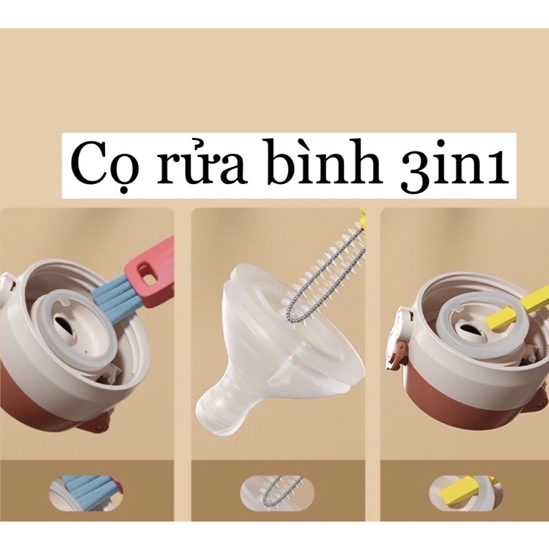 Cọ vệ sinh 3in1 hình cà rốt, hình hoa