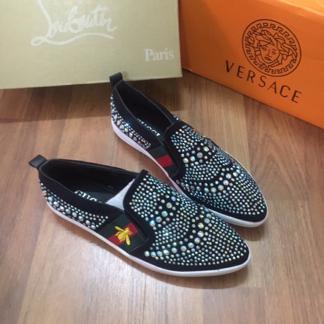 Giày lười nữ đính đá hàng thiết kế, hàng cao cấp