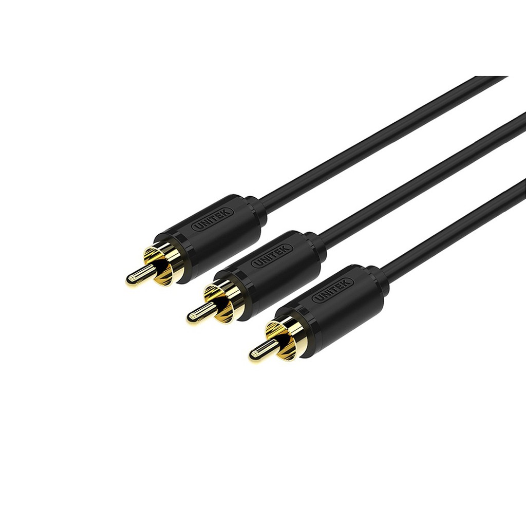 cáp loa 3 đầu bông sen rca sang 3 đầu bông sen rca UNITEK YC 950BK 1.5M