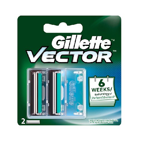 LÔ 2 LƯỠI CẠO RÂU GILLETTE VECTOR 2 LƯỠI KÉP