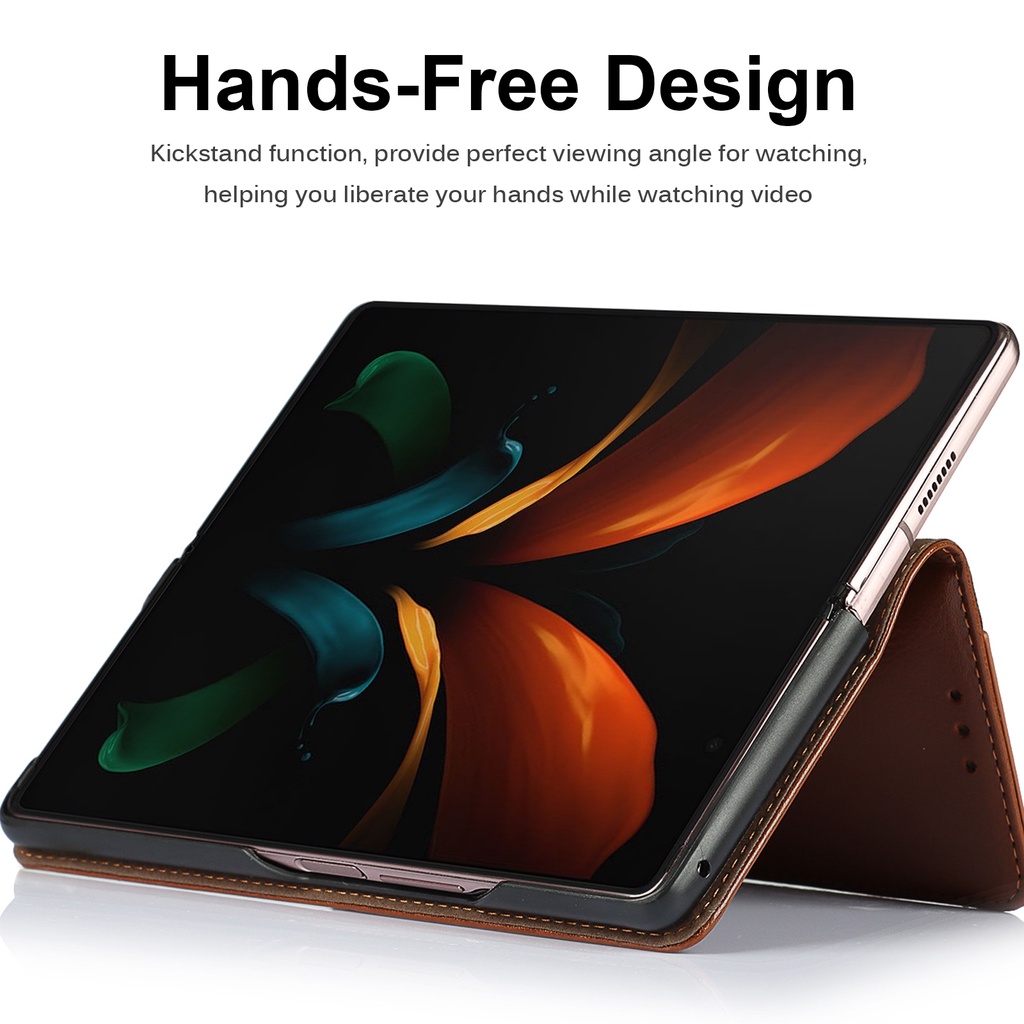 [cảm giác da tốt] Miimall Bao Da Z Fold 2 Siêu Mỏng Bảo Vệ Toàn Diện Cho Điện Thoại Samsung Galaxy Z Fold 2 Phong Cách Kinh Doanh Ốp Lưng