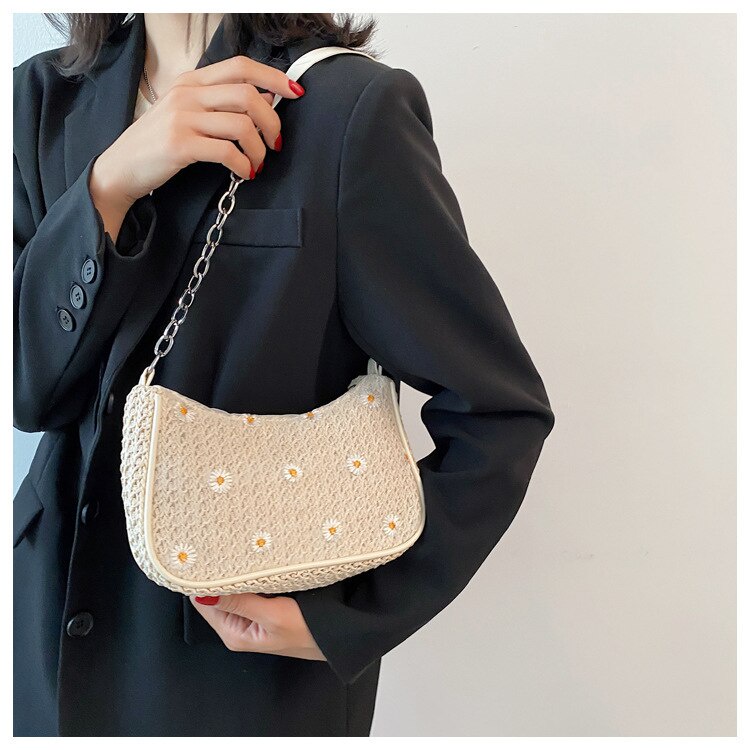 Túi xách Jasmin Noir hình vuông nhỏ thêu caro thời trang đơn giản cho nữ