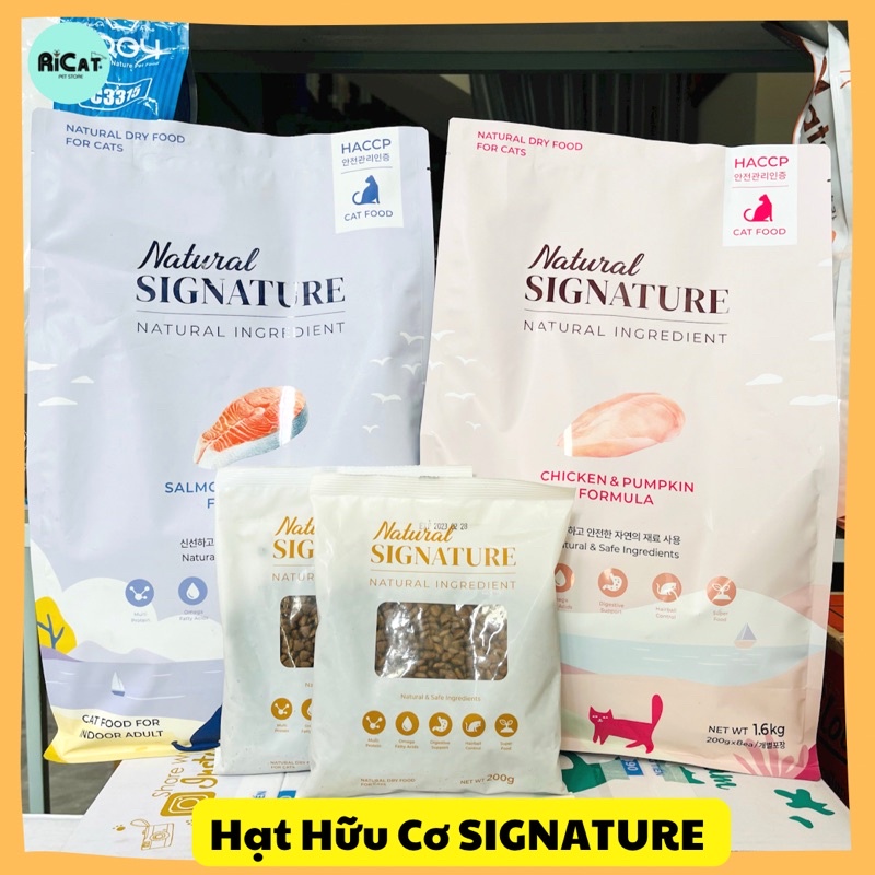 [Date 2024] Túi 1.6kg Hạt Hữu Cơ Natural SIGNATURE cho Mèo Cao Cấp Hàn Quốc