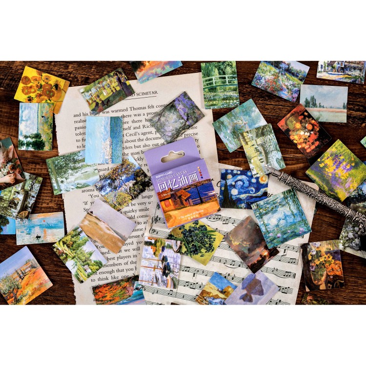 Hộp 45 miếng sticker mẫu tranh vẽ memories canvas