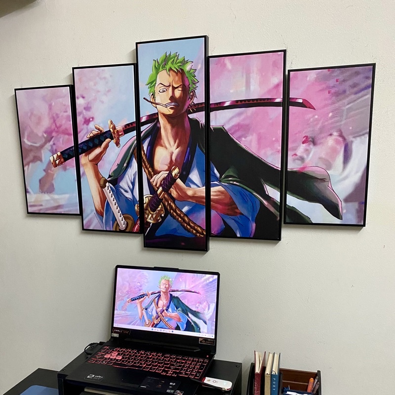 Tranh One Piece Bộ 5 Tranh Treo Tường, Có Khung Composite Gỗ MDF