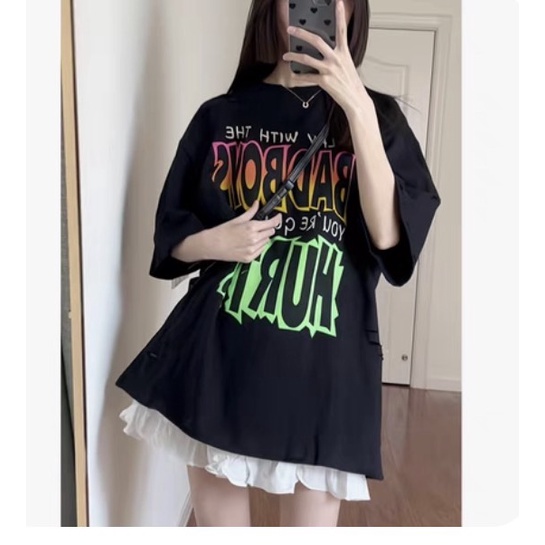 Áo thun nữ bad boy form rộng tay lỡ - Phông cộc oversize in hình vintage cá tính đường phố hàn quốc đẹp ulzzang