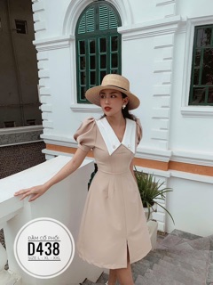 Bigsize Đầm cổ phối D438