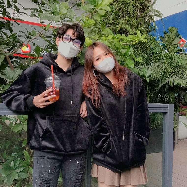 Áo Hoodie Da Lộn Phong Cách Hàn Quốc Nam Nữ