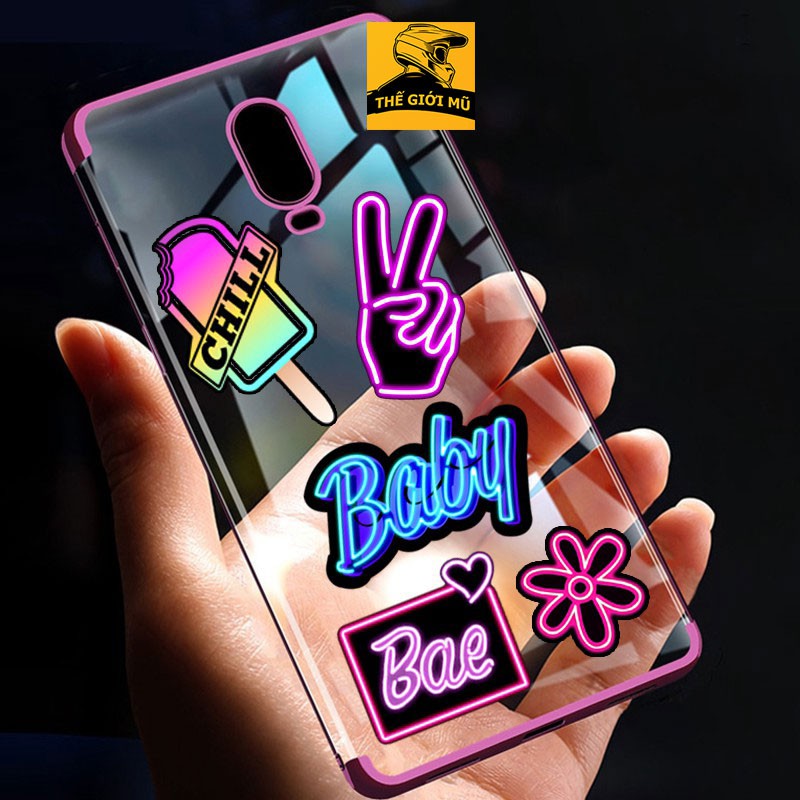 Sticker Neon dán mũ bảo hiểm, vali, laptop, sách vở PVC chống nước nhiều hình