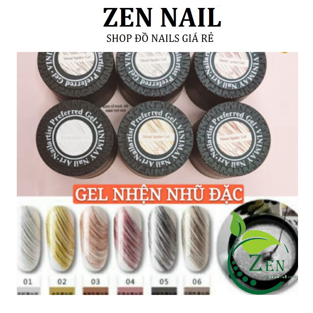 Gel nhện Vinimay chính hãng chất đậm đặc - gel mạng nhện nhũ sợi dai trang trí móng tay nghệ thuật (lẻ 1 hũ)