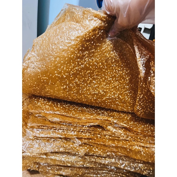Bánh tráng dẻo vị GỪNG MÈ 500gr. vị thơm, ngọt ít, vừa ăn, phù hợp mọi lứa tuổi