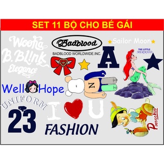 Set hình bé gái 11 bộ hình nhiệt siêu xinh