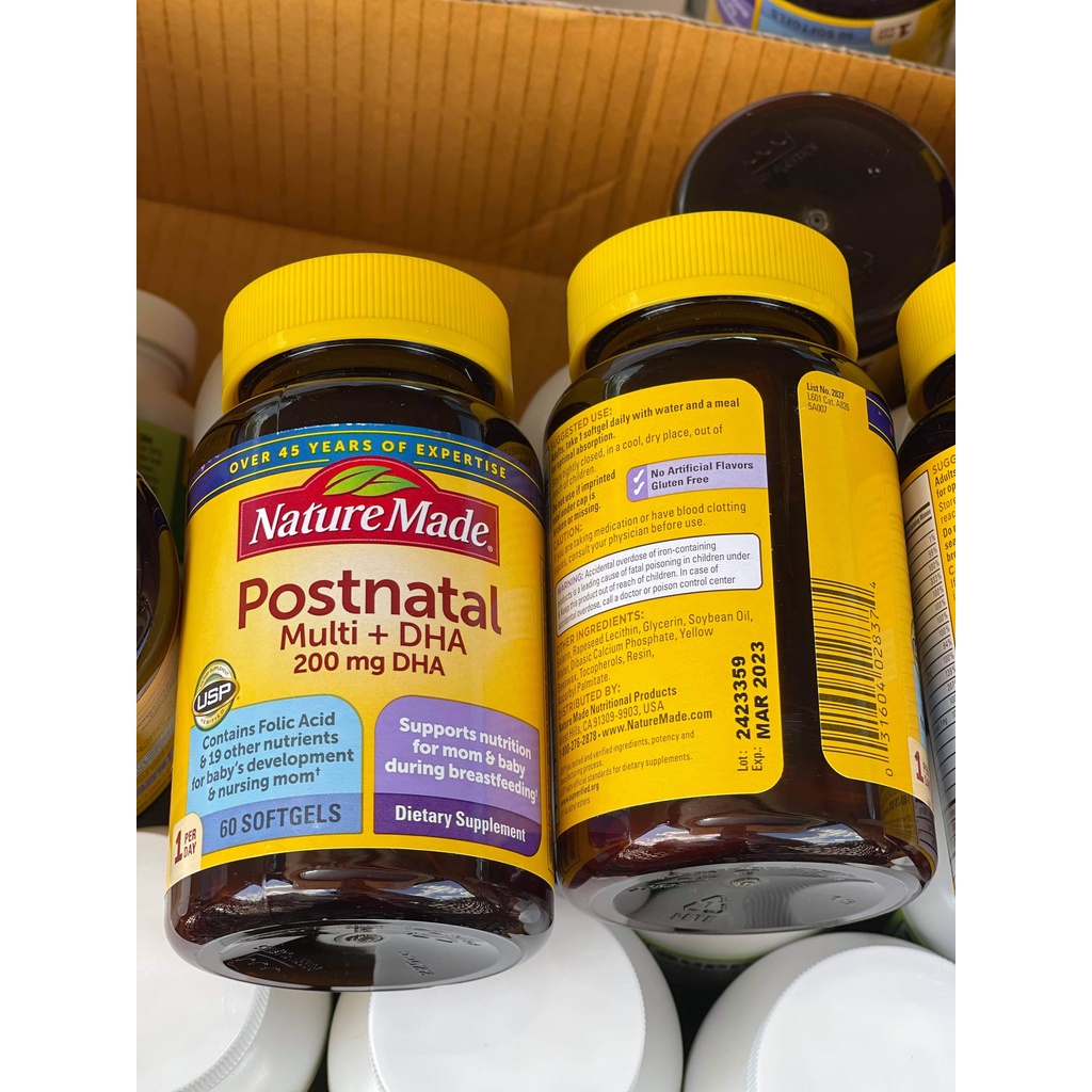 [Date 03.2023] Nature Made Postnatal Multi DHA Cho Phụ Nữ Cho Con Bú Mẫu Mới | Thế Giới Skin Care