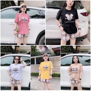 Bán sỉ bộ micky quần kẻ bbr cho nữ