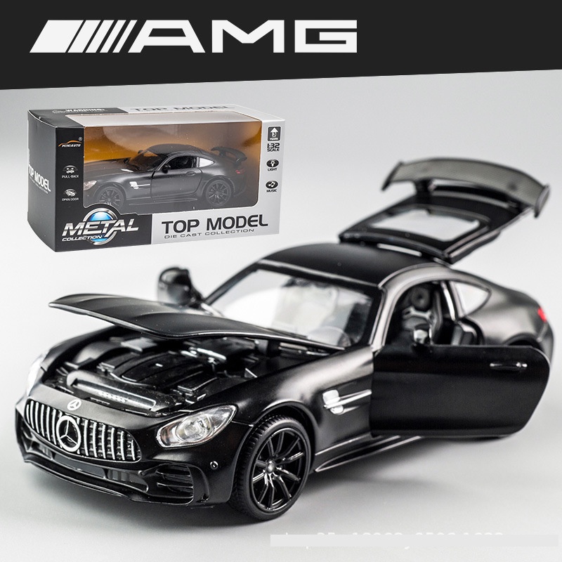 Mô hình tĩnh hợp kim Mercedes AMG GTR tỉ lệ 1:32 hãng Miniauto mở được 2 cánh cửa,cốp sau,nắp capo, có đế nhựa trưng bày