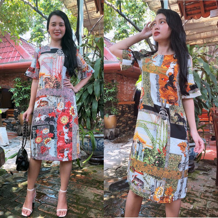 Đầm Suông Họa Xinh Tươi Misa Fashion Siêu Đẹp, Vải Tốt, Giá Rẻ - MS393