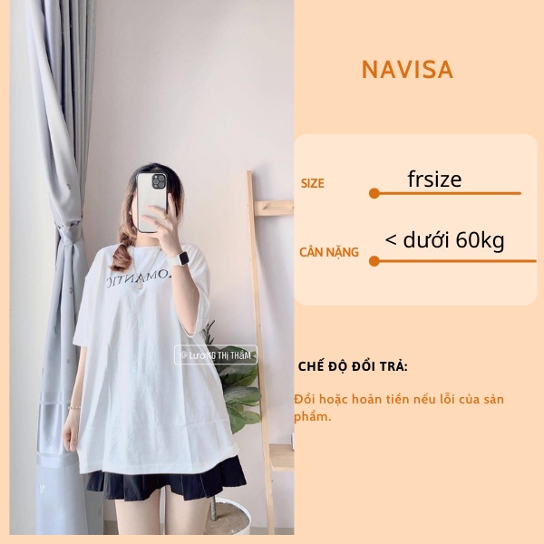 Áo phông nữ unisex form rộng tay lỡ in hình cổ tròn NAVISA AT253 | BigBuy360 - bigbuy360.vn