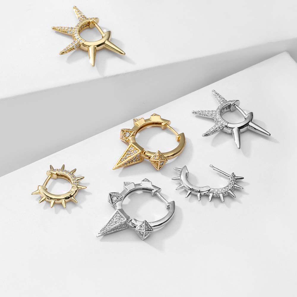 Bông Tai Tròn VANES1 Thiết Kế Đơn Giản Phong Cách Hip Hop Thời Trang Cho Nữ