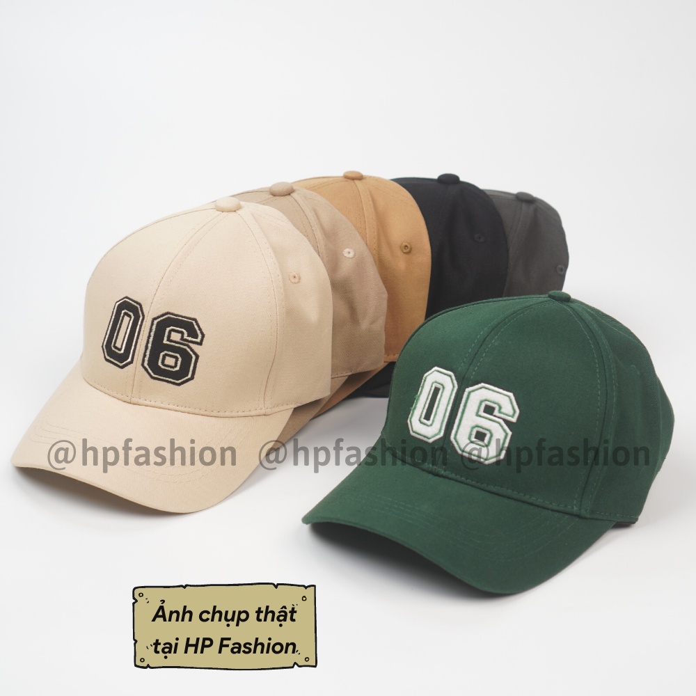 Mũ lưỡi trai ❤️ Nón kết thêu hình chữ 06 chất kaki cao cấp form unisex nam nữ N71 - Happy Style