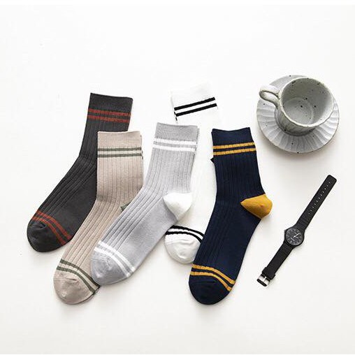 Tất Sọc Cổ Sọc Gót Màu Nam/ Nữ ERASHOP 075087 - Phù Hợp Mang Sneaker, Co Giãn 4 Chiều Freesize, Siêu Rẻ Đẹp