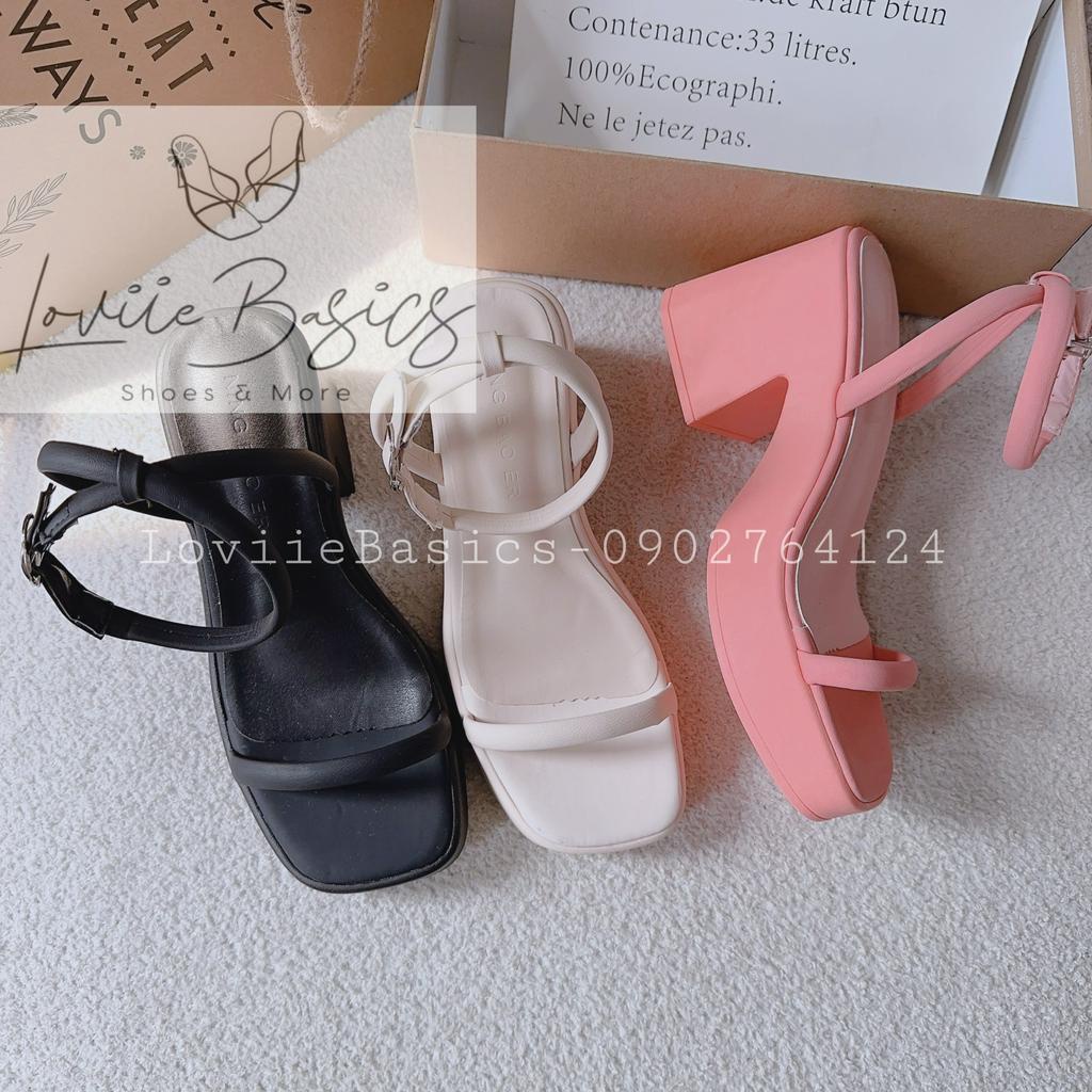 GIÀY CAO GÓT LOVIIE BASICS - SANDAL NỮ PHONG CÁCH THỜI TRANG QUAI NGANG MẢNH PHỒNG HIỆN ĐẠI G230517