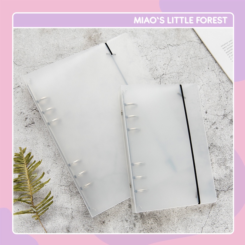 Binder MIAO'S LITTLE FOREST bìa nhựa cứng trắng mờ 6 còng A5 A6 đơn giản lưu trữ tài liệu làm bullet journal MNB205