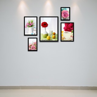 Bộ 5  khung ảnh treo tường tặng Sơ đồ treo khung và đinh treo tranh chuyên dụng Khung hình Phạm Gia PGC0040