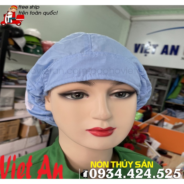 NÓN BÁNH TIÊU THỦY SẢN 6 MÚI MÀU XANH CHUYỆN DỤNG _ HÌNH CHỤP THẬT