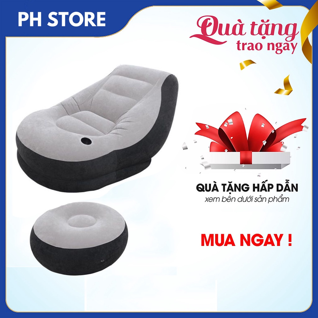 Ghế Đệm Hơi Tựa Lưng Cao Cấp, Thiết Kế Sang Trọng, Bền Bỉ, Không Thấm Nước, Chất Liệu PVC Bọc Nhung Mềm Mại, Không Phai