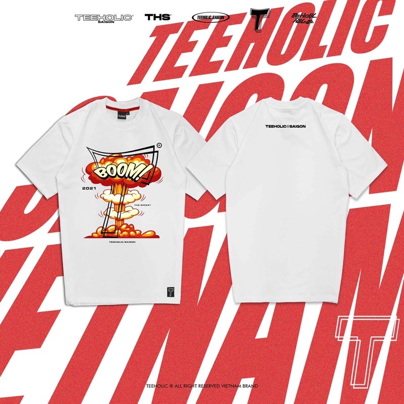 Áo Thun Unisex TeeHolic In Hình Vụ Nổ Màu Trắng THS