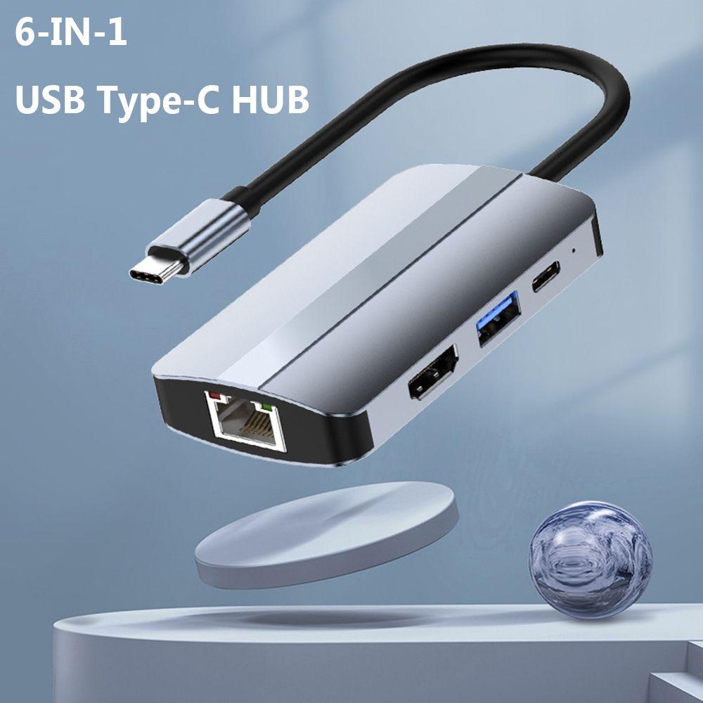 BEBETTERM Bộ Chia Cổng Sạc USB Loại C 4K HDMI 6 Trong 1 Cho Laptop PC