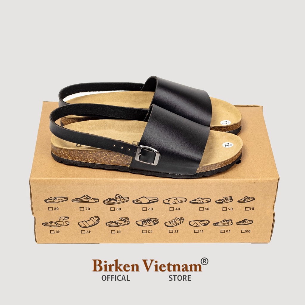 MÃ D22 Sandal Đế Trấu DA BÒ Nguyên Tấm Birken Vietnam
