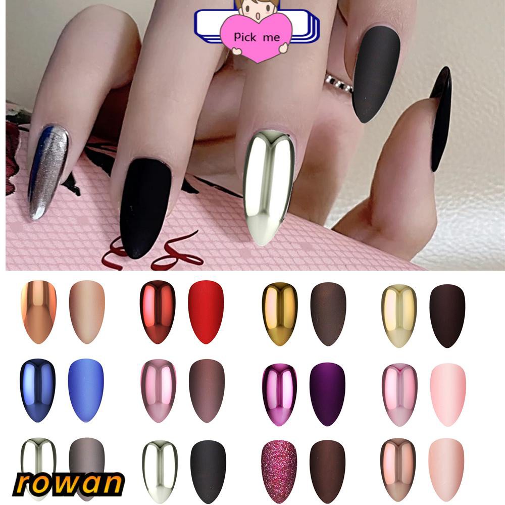 Set 24 Móng Tay Giả Màu Sắc Đơn Giản Thời Trang Cho Nữ
