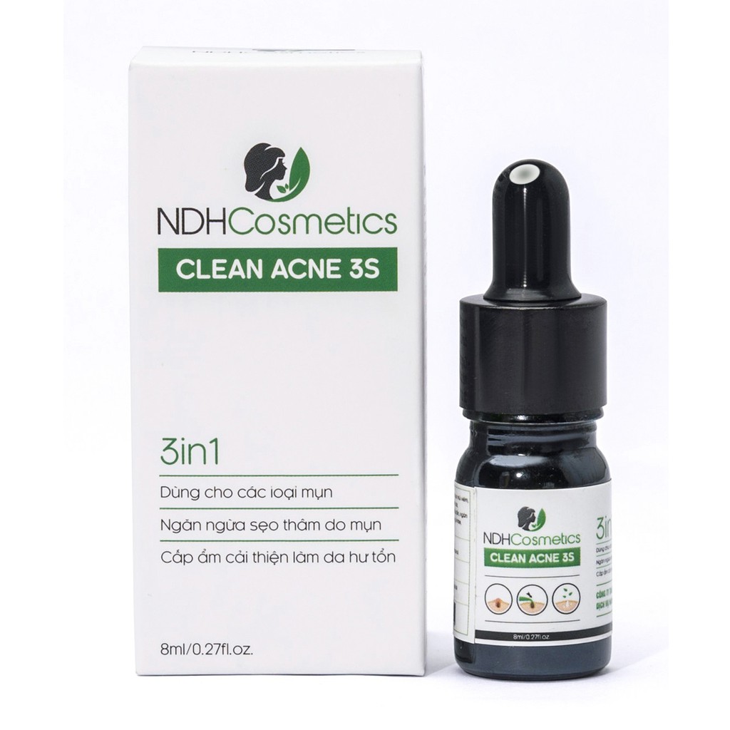 NDH Cosmetics Clean Acne 3s - Ngăn ngừa sẹo thâm do mụn, giúp da sáng khỏe, mịn màng và mềm mại