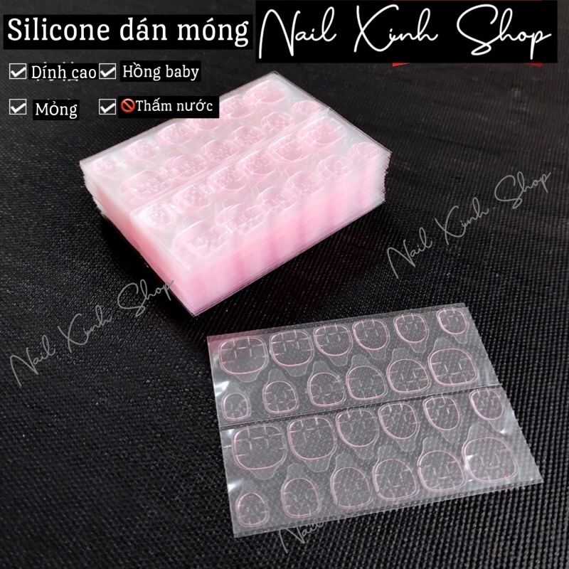 2 Vỉ Dán Móng Giả ( Keo Silicon ) - Dán Móng Giả Đa Năng , Tiện Ích Loại 24 Móng Trong Suốt