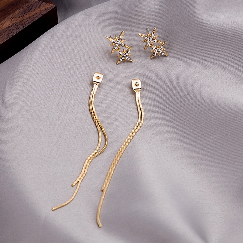 Bông Tai Mạ Bạc 925 Dáng Dài Thời Trang Hàn Quốc Cho Nữ