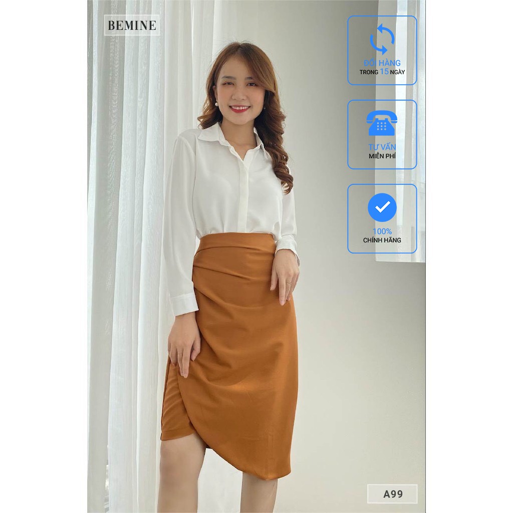 Chân váy xếp ly đắp tà BEMINE VT53NAU