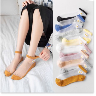 Tất nữ/ vớ nữ lưới mỏng hoa cúc dễ thương