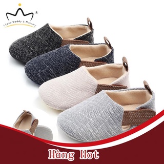 [Hàng Hot ] Giày Vải Chống Trượt Màu Trơn Cho Bé Tập Đi