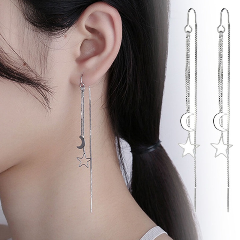 Blala Khuyên Tai Thả Dây Hình Mặt Trăng Ngôi Sao Cao Cấp Làm Quà Lưu Niệm Du Lịch Cho Nữ Ins