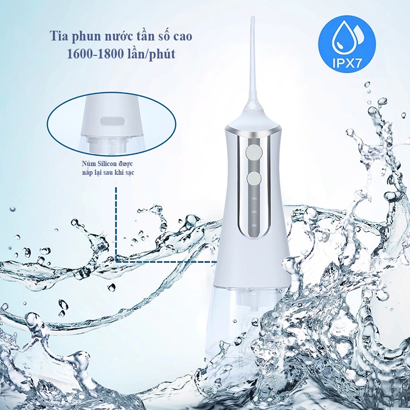 Máy tăm nước Alpha Dental cầm tay cao cấp 350ML chăm sóc vệ sinh răng miệng AH20